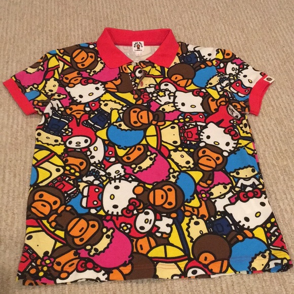 A Bathing Ape Tops Bape Baby Milo X Sanrio Hello Kitty Polo Size S Poshmark